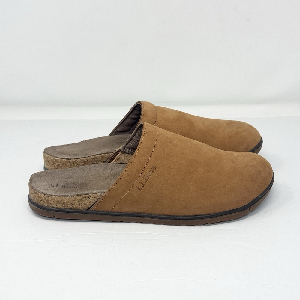 LL Bean Womens Go Anywhere Clogs Size 9 Shoes Saddle Leather Slip On Casual